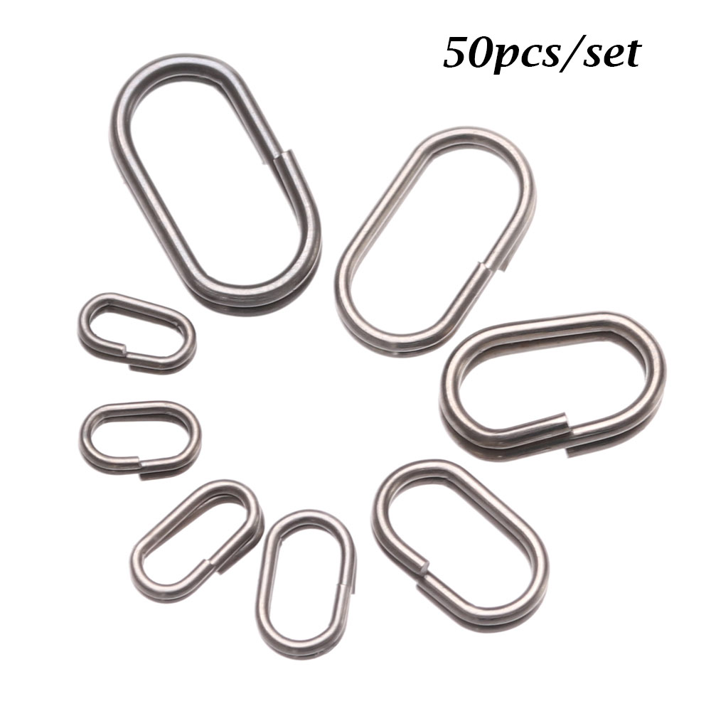Fishing Equipment Hook - 50 Buah/Lot 8/10/13/15/17/19Mm Cincin Oval Split