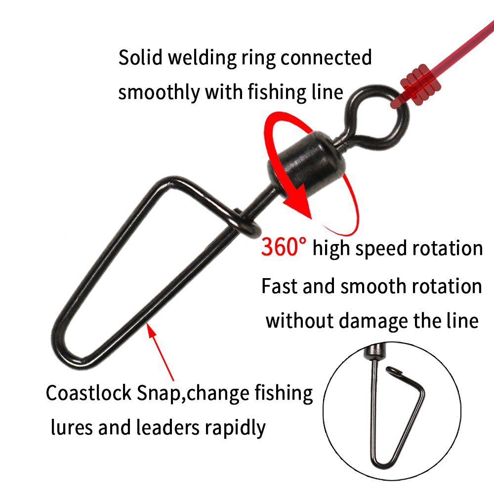 20PCS # 12 -1/0 Rolling Swivel - Fishing Equipment Hook ulasan dan harga