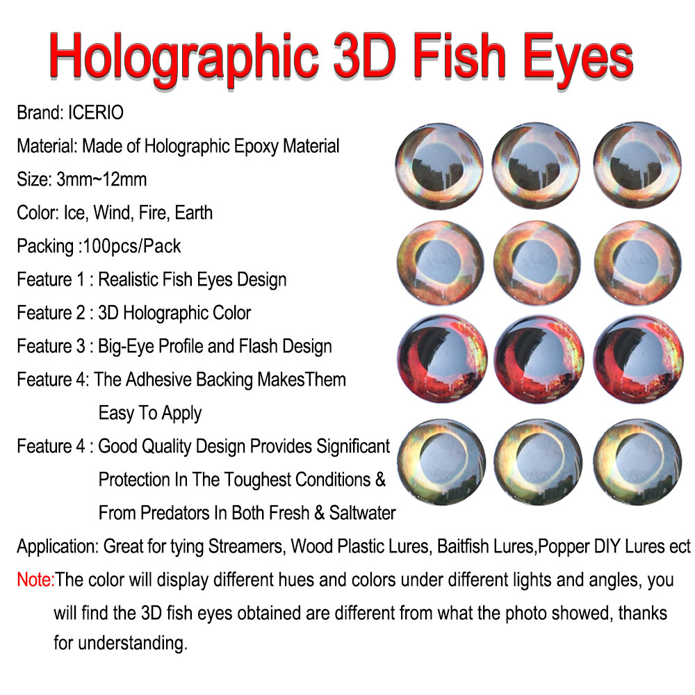 ICERIO 100 Buah Holografis 3D  - Fishing Equipment Fly ulasan dan harga